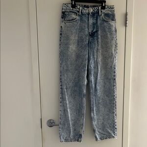 H&M Blue Straight Jeans with Vintage Finish